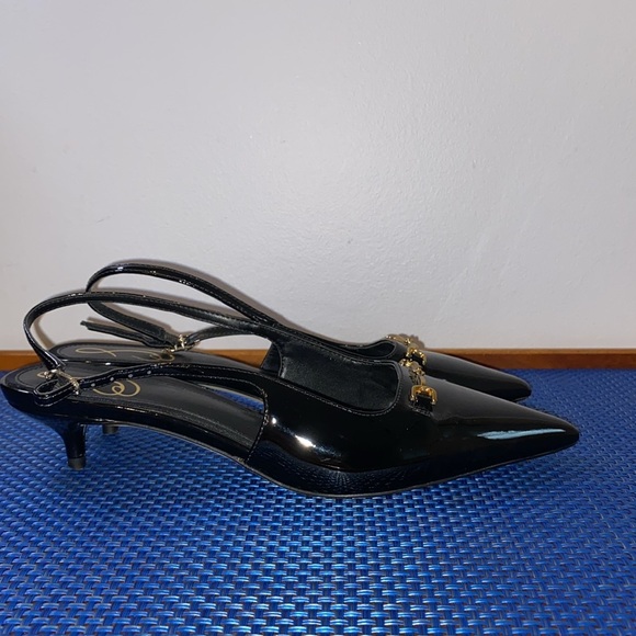 Sam Edelman Fitzgerald Kitten Heel Slingback Pump, sz. 7.5, EUC, black shiny - Picture 3 of 6